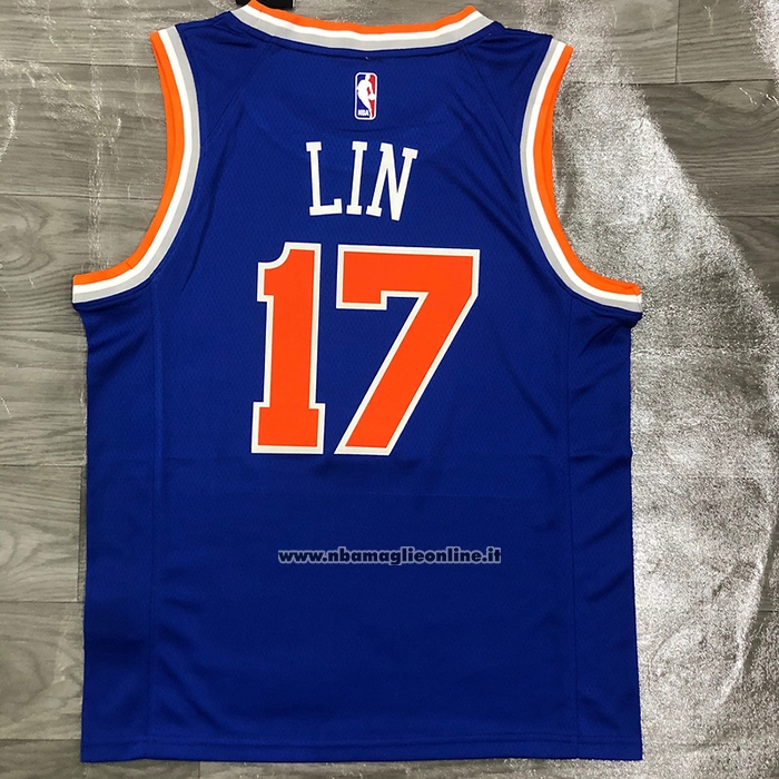 Maglia New York Knicks Jeremy Lin #17 Icon Blu